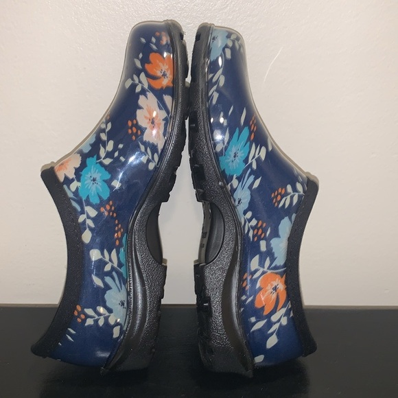 Sloggers Women's Floral Fun Blue Outdoor Rain Garden Clogs Sz 7 - Picture 7 of 9